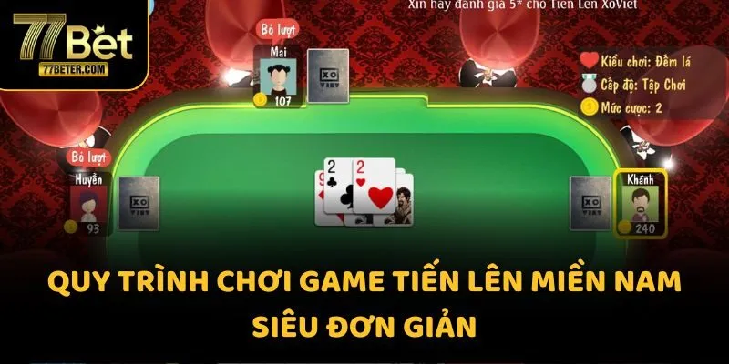 Quy trình chơi game tiến lên miền nam siêu đơn giản